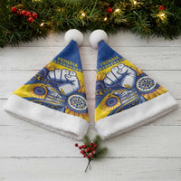 Ukraine Sunflowers Hand Christmas Santa Hat with Ukrainian Folk Pattern - Wonder Print Shop