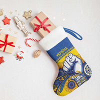 Ukraine Sunflowers Hand Christmas Stocking with Ukrainian Folk Pattern - Wonder Print Shop