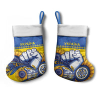 Ukraine Sunflowers Hand Christmas Stocking with Ukrainian Folk Pattern - Wonder Print Shop