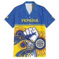 Ukraine Sunflowers Hand Family Matching Long Sleeve Bodycon Dress and Hawaiian Shirt with Ukrainian Folk Pattern - Wonder Print Shop