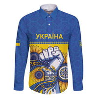 Ukraine Sunflowers Hand Family Matching Long Sleeve Bodycon Dress and Hawaiian Shirt with Ukrainian Folk Pattern - Wonder Print Shop