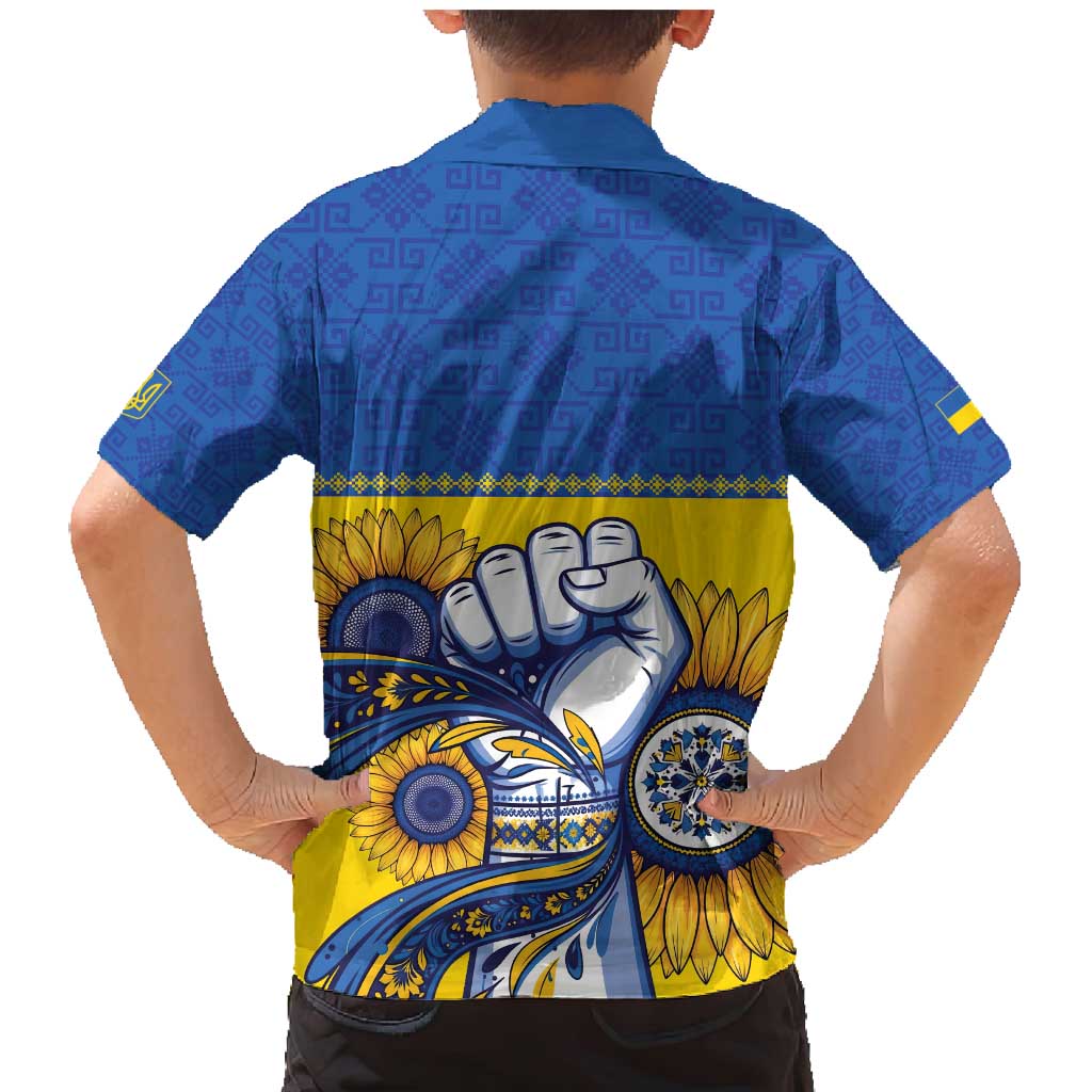 Ukraine Sunflowers Hand Family Matching Mermaid Dress and Hawaiian Shirt with Ukrainian Folk Pattern - Wonder Print Shop