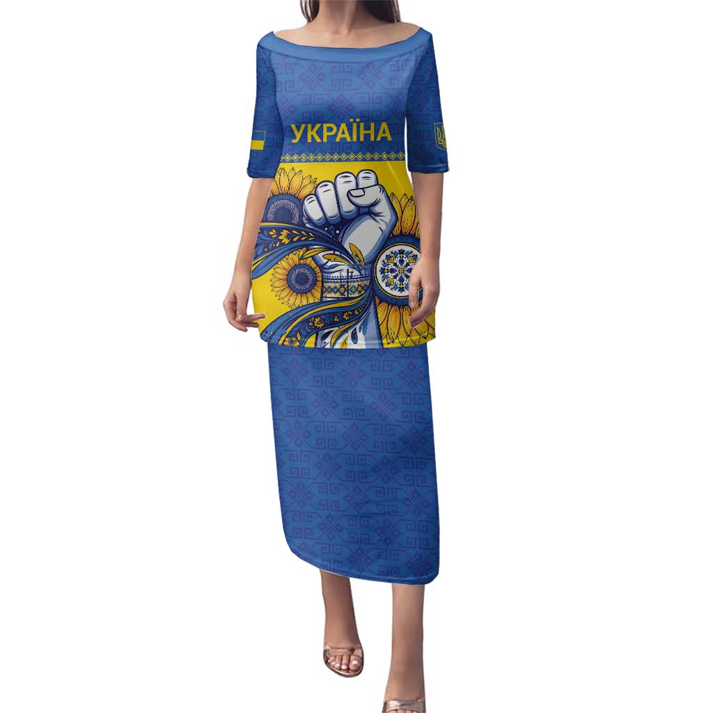 Ukraine Sunflowers Hand Family Matching Puletasi and Hawaiian Shirt with Ukrainian Folk Pattern - Wonder Print Shop