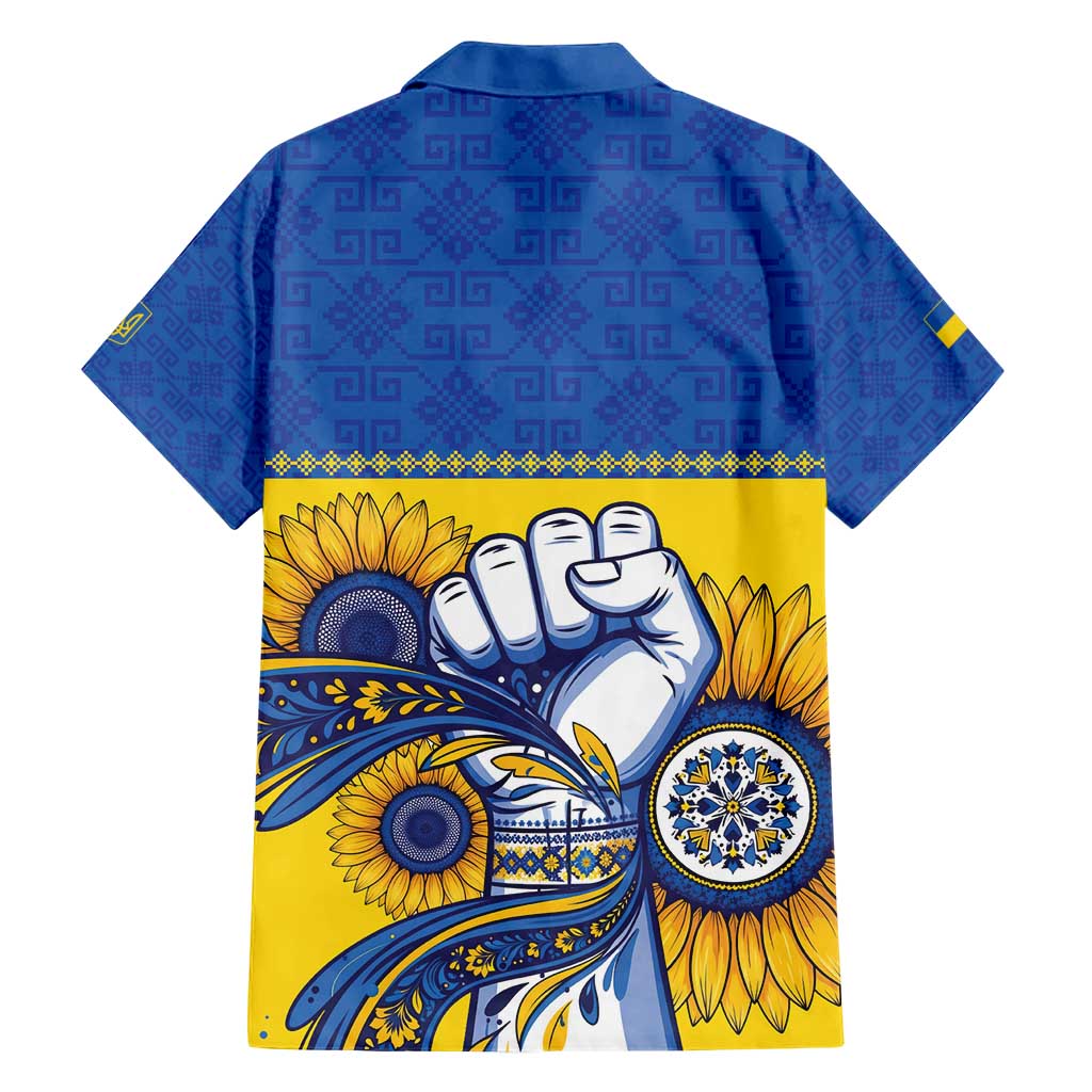 Ukraine Sunflowers Hand Family Matching Short Sleeve Bodycon Dress and Hawaiian Shirt with Ukrainian Folk Pattern - Wonder Print Shop