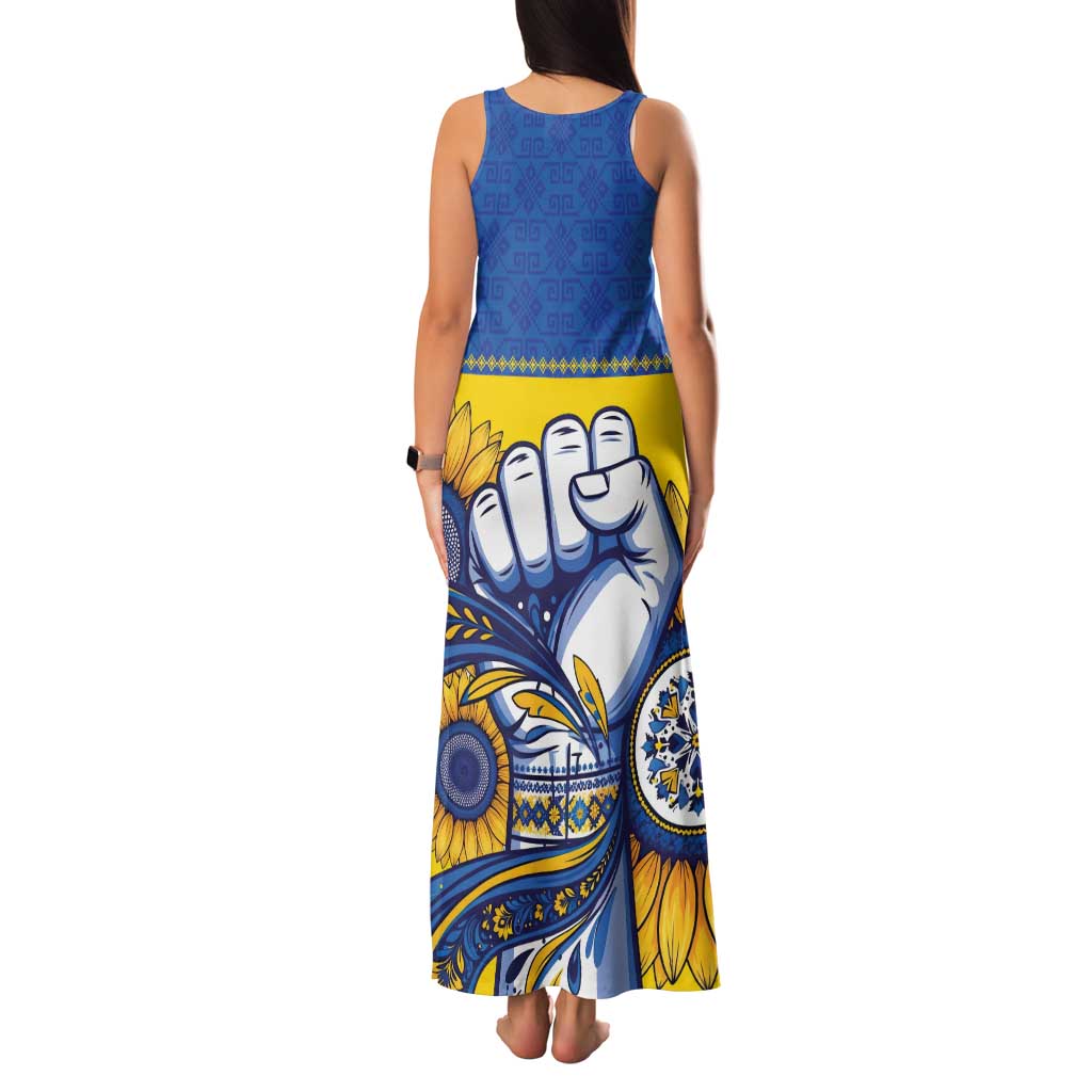 Ukraine Sunflowers Hand Family Matching Tank Maxi Dress and Hawaiian Shirt with Ukrainian Folk Pattern - Wonder Print Shop