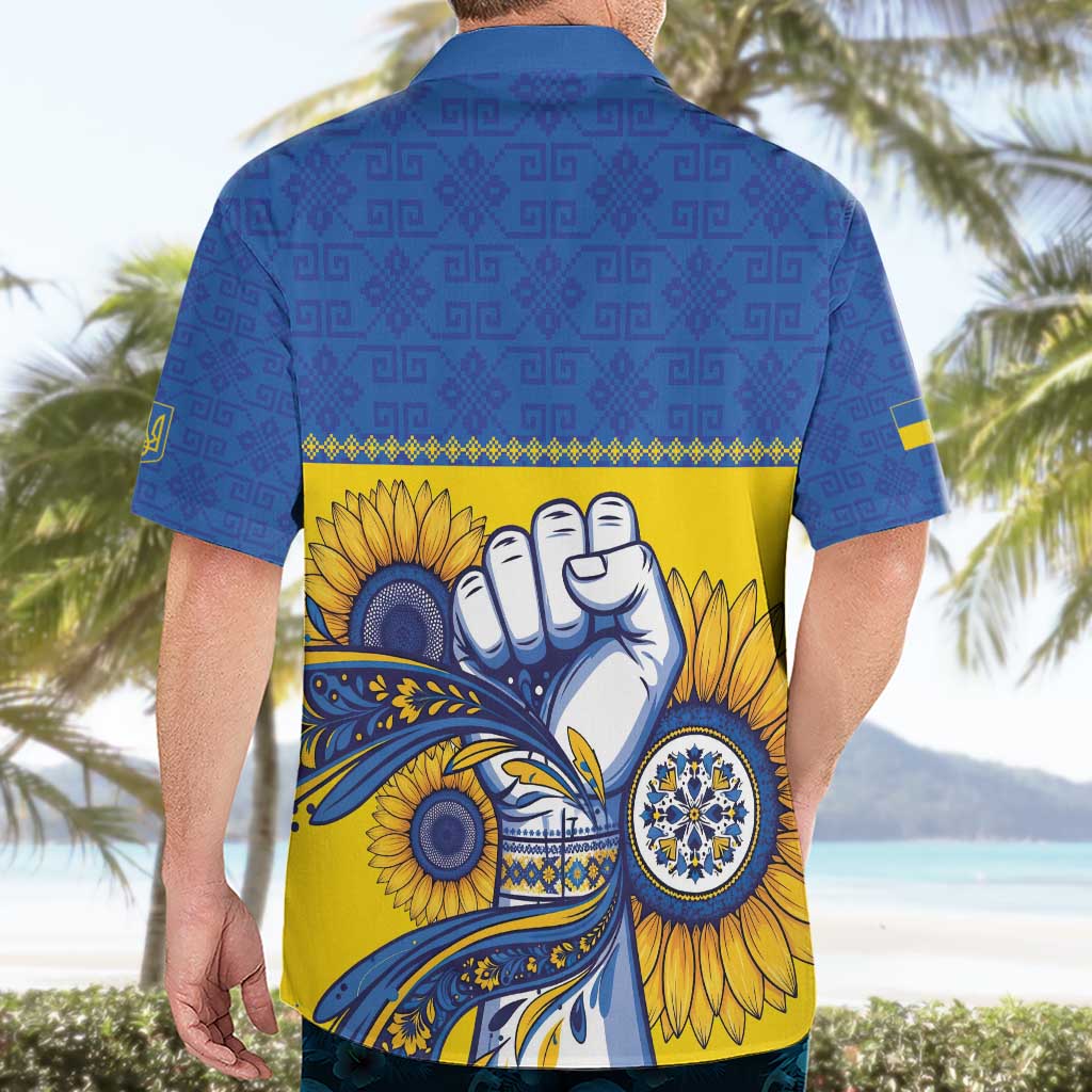 Ukraine Sunflowers Hand Hawaiian Shirt with Ukrainian Folk Pattern - Wonder Print Shop
