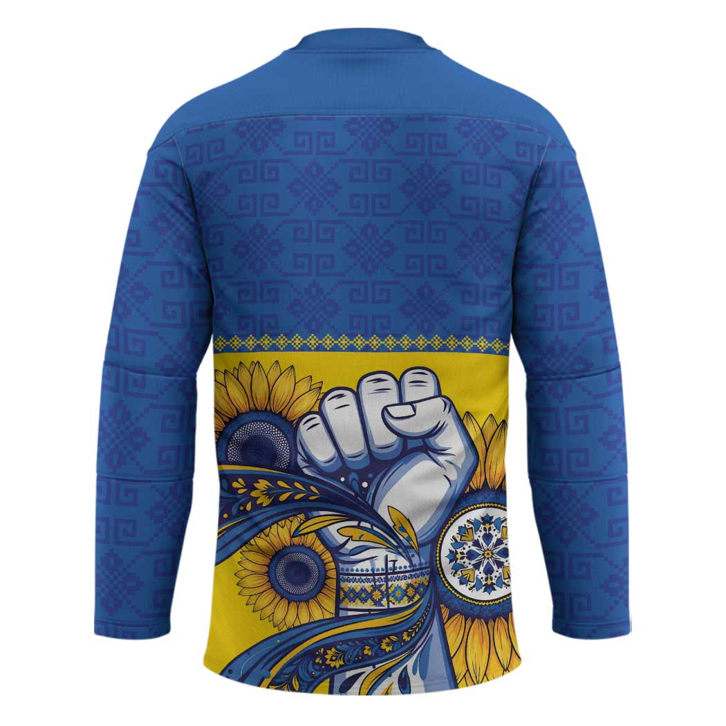 Ukraine Sunflowers Hand Hockey Jersey with Ukrainian Folk Pattern - Wonder Print Shop