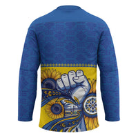 Ukraine Sunflowers Hand Hockey Jersey with Ukrainian Folk Pattern - Wonder Print Shop