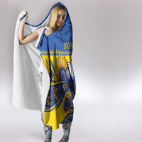 Ukraine Sunflowers Hand Hooded Blanket with Ukrainian Folk Pattern - Wonder Print Shop