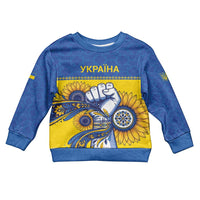 Ukraine Sunflowers Hand Kid Ugly Christmas Sweater with Ukrainian Folk Pattern - Wonder Print Shop