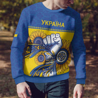 Ukraine Sunflowers Hand Ugly Christmas Sweater with Ukrainian Folk Pattern - Wonder Print Shop