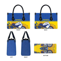 Ukraine Sunflowers Hand Leather Bag with Ukrainian Folk Pattern - Wonder Print Shop