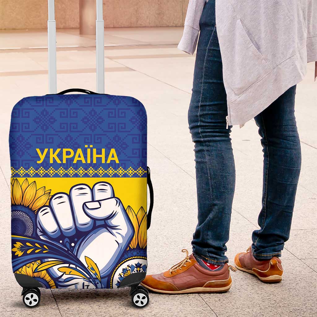 Ukraine Sunflowers Hand Luggage Cover with Ukrainian Folk Pattern - Wonder Print Shop
