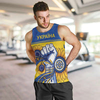 Ukraine Sunflowers Hand Men Tank Top with Ukrainian Folk Pattern - Wonder Print Shop