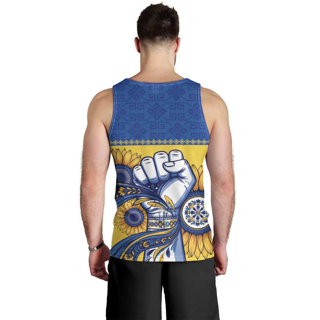 Ukraine Sunflowers Hand Men Tank Top with Ukrainian Folk Pattern - Wonder Print Shop