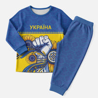 Ukraine Sunflowers Hand Christmas Pajama Set with Ukrainian Folk Pattern - Wonder Print Shop