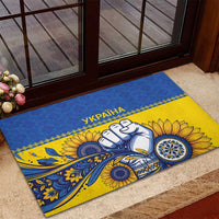 Ukraine Sunflowers Hand Rubber Doormat with Ukrainian Folk Pattern - Wonder Print Shop