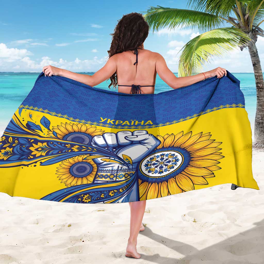 Ukraine Sunflowers Hand Sarong with Ukrainian Folk Pattern - Wonder Print Shop