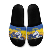 Ukraine Sunflowers Hand Slide Sandals with Ukrainian Folk Pattern - Wonder Print Shop