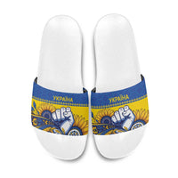 Ukraine Sunflowers Hand Slide Sandals with Ukrainian Folk Pattern - Wonder Print Shop