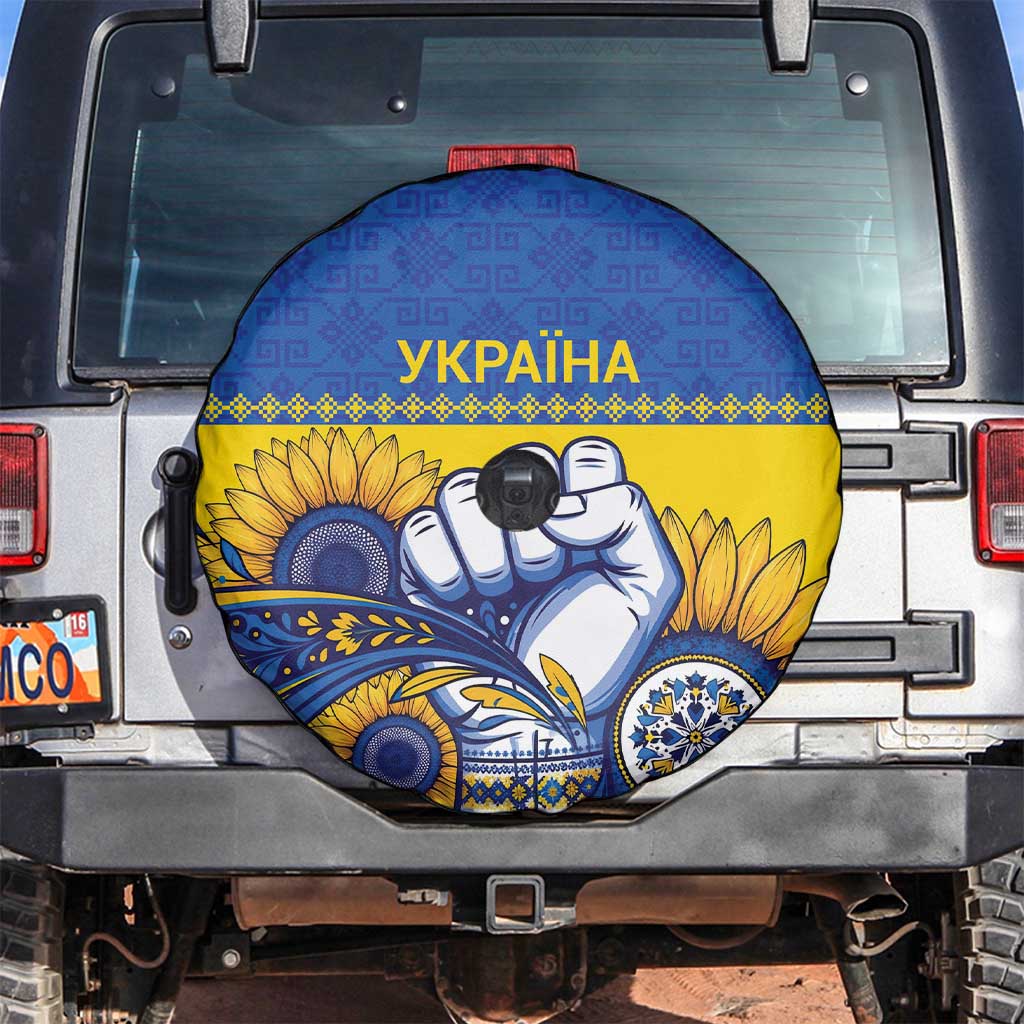 Ukraine Sunflowers Hand Spare Tire Cover with Ukrainian Folk Pattern - Wonder Print Shop