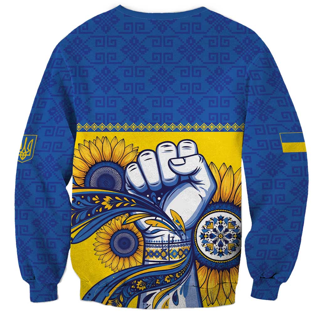 Ukraine Sunflowers Hand Sweatshirt with Ukrainian Folk Pattern - Wonder Print Shop