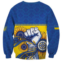 Ukraine Sunflowers Hand Sweatshirt with Ukrainian Folk Pattern - Wonder Print Shop