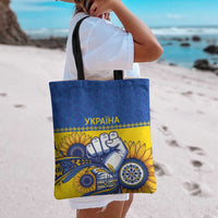Ukraine Sunflowers Hand Tote Bag with Ukrainian Folk Pattern - Wonder Print Shop