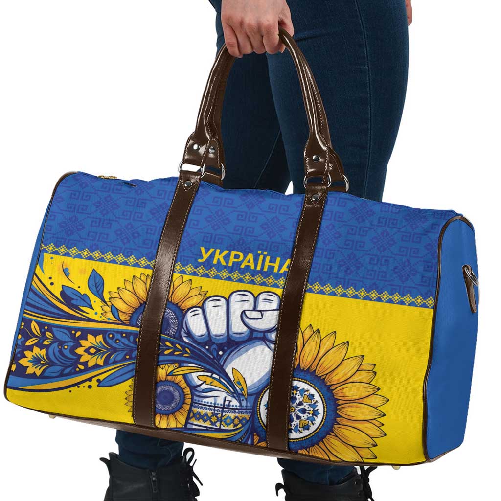 Ukraine Sunflowers Hand Travel Bag with Ukrainian Folk Pattern - Wonder Print Shop