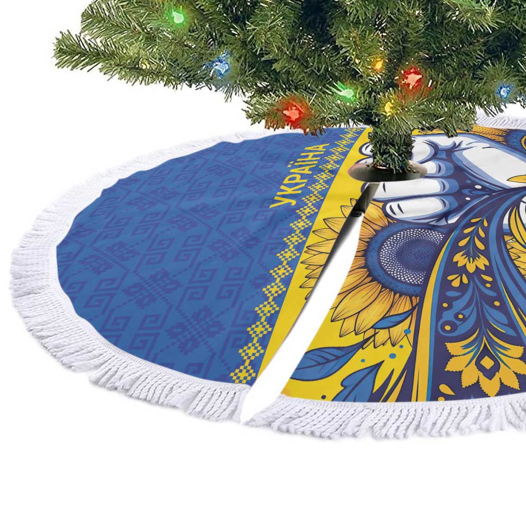 Ukraine Sunflowers Hand Tree Skirt with Ukrainian Folk Pattern - Wonder Print Shop