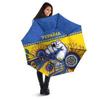 Ukraine Sunflowers Hand Umbrella with Ukrainian Folk Pattern - Wonder Print Shop