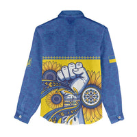 Ukraine Sunflowers Hand Women Casual Shirt with Ukrainian Folk Pattern - Wonder Print Shop