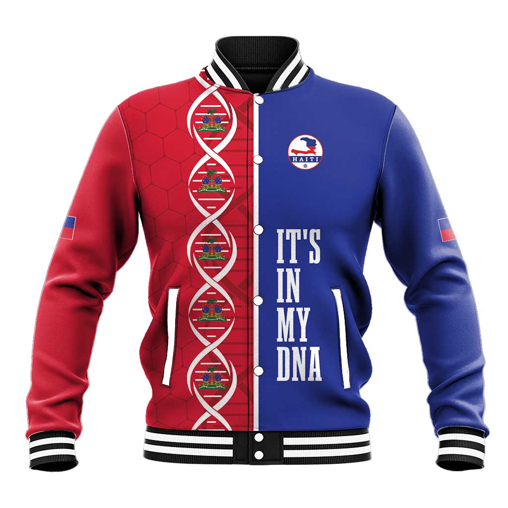 Custom Afro-Haiti Football Baseball Jacket It's In My DNA - Wonder Print Shop