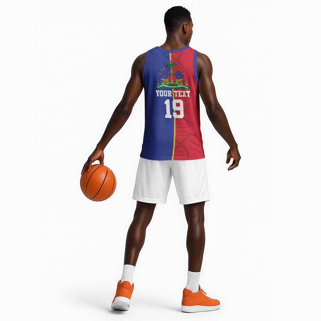 Custom Afro-Haiti Football Basketball Jersey It's In My DNA - Wonder Print Shop