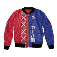 Custom Afro-Haiti Football Bomber Jacket It's In My DNA - Wonder Print Shop