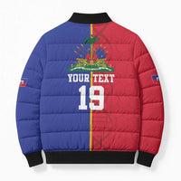 Custom Afro-Haiti Football Bomber Puffer Jacket It's In My DNA - Wonder Print Shop
