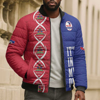 Custom Afro-Haiti Football Bomber Puffer Jacket It's In My DNA - Wonder Print Shop