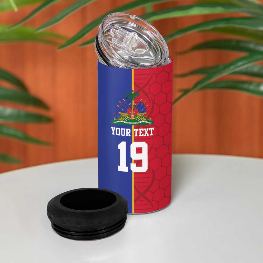 Custom Afro-Haiti Football 4 in 1 Can Cooler Tumbler It's In My DNA - Wonder Print Shop