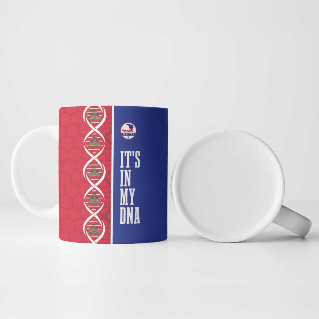 Custom Afro-Haiti Football Ceramic Mug It's In My DNA - Wonder Print Shop