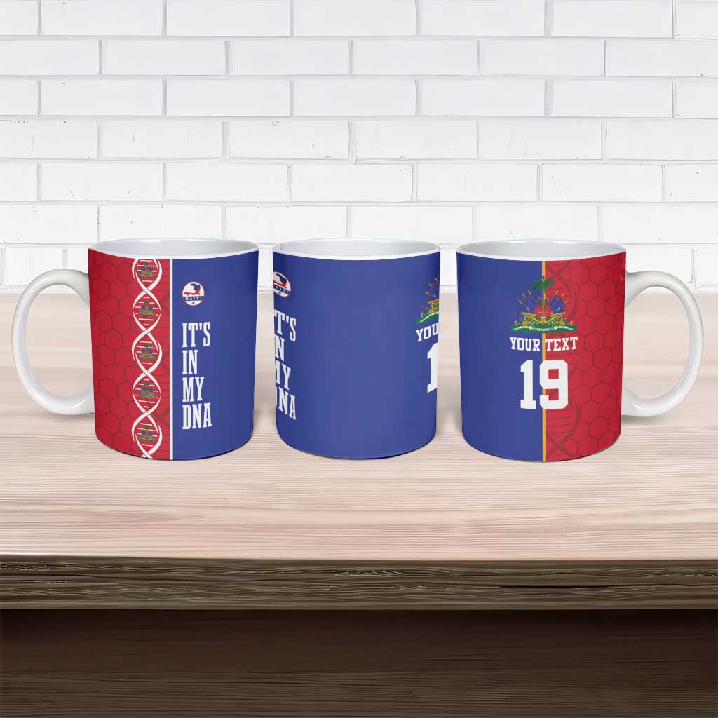 Custom Afro-Haiti Football Ceramic Mug It's In My DNA - Wonder Print Shop