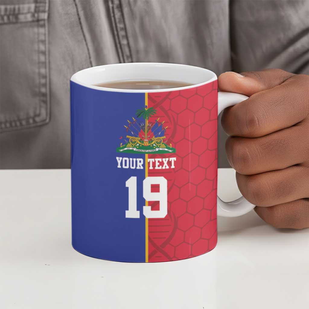 Custom Afro-Haiti Football Ceramic Mug It's In My DNA - Wonder Print Shop