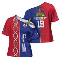 Custom Afro-Haiti Football Cross Shoulder Shirt It's In My DNA - Wonder Print Shop
