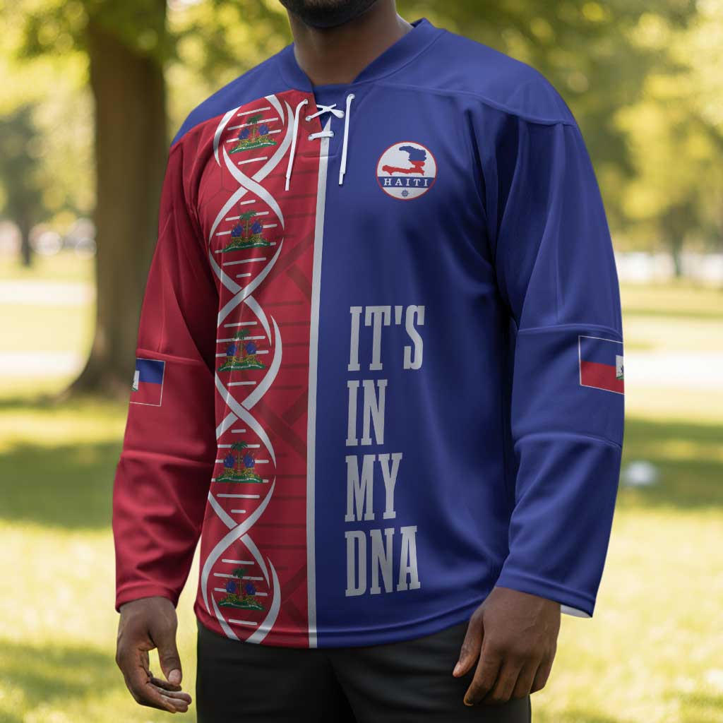 Custom Afro-Haiti Football Hockey Jersey It's In My DNA - Wonder Print Shop