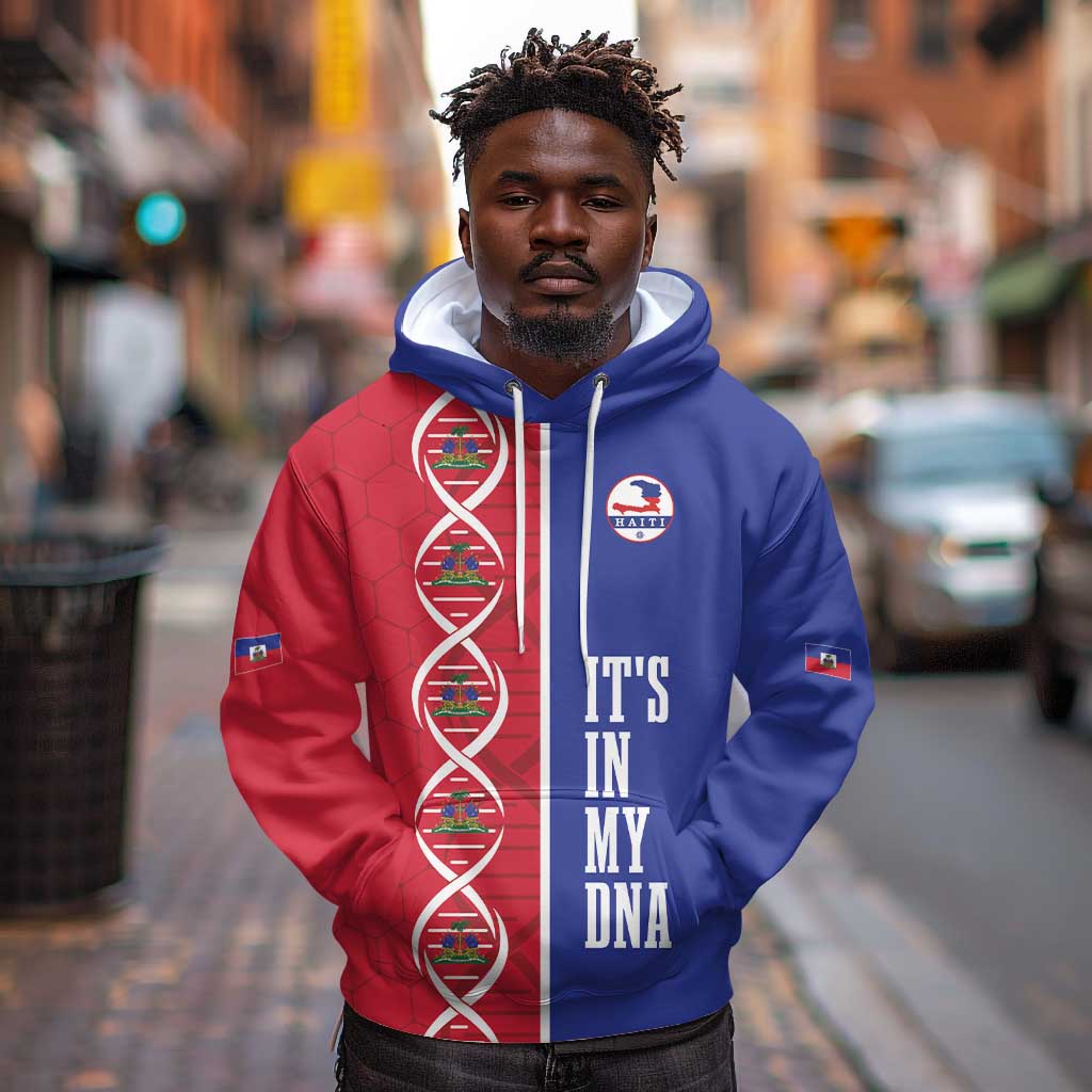 Custom Afro-Haiti Football Hoodie It's In My DNA - Wonder Print Shop