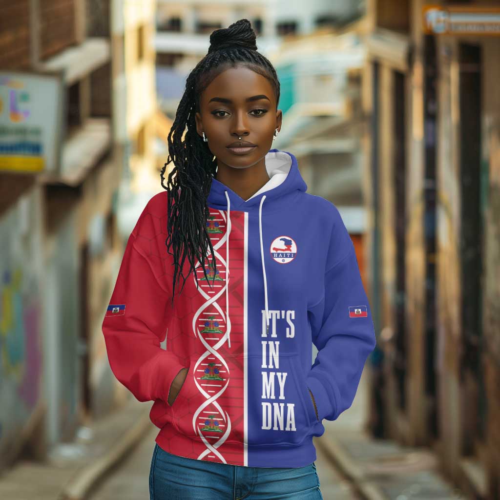 Custom Afro-Haiti Football Hoodie It's In My DNA - Wonder Print Shop