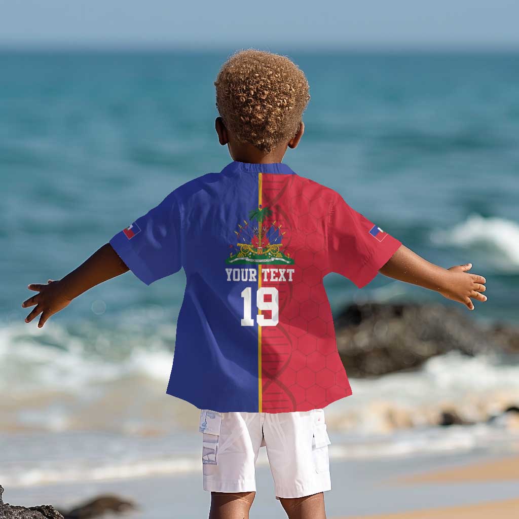 Custom Afro-Haiti Football Kid Hawaiian Shirt It's In My DNA LT19