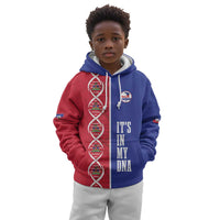 Custom Afro-Haiti Football Kid Hoodie It's In My DNA - Wonder Print Shop