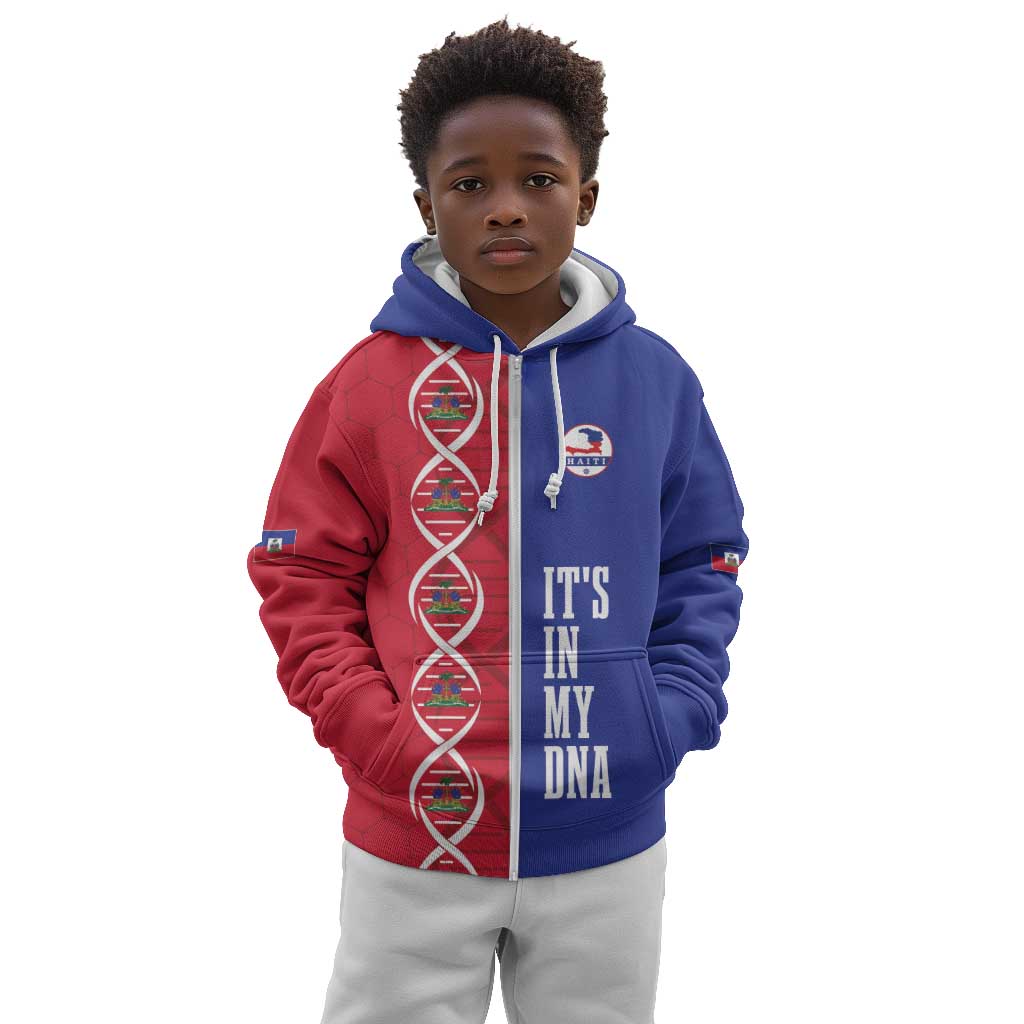 Custom Afro-Haiti Football Kid Hoodie It's In My DNA - Wonder Print Shop