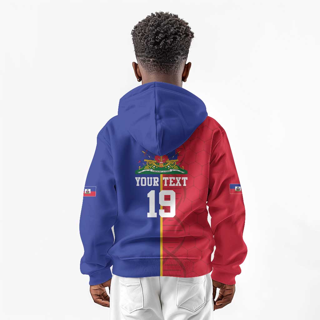 Custom Afro-Haiti Football Kid Hoodie It's In My DNA - Wonder Print Shop