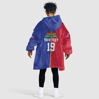 Custom Afro-Haiti Football Kid Wearable Blanket Hoodie It's In My DNA - Wonder Print Shop